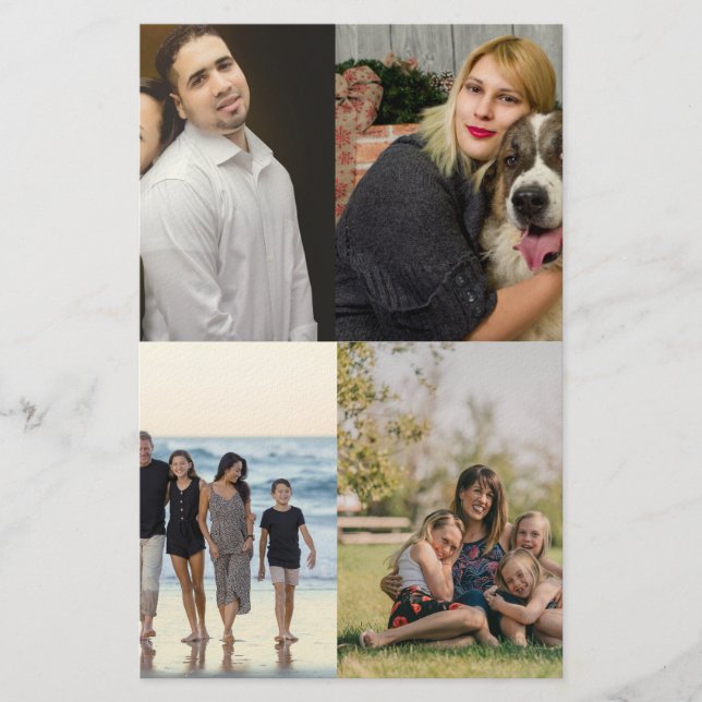 4 familjefoto Collage Anpassad Brevpapper (Framsida)