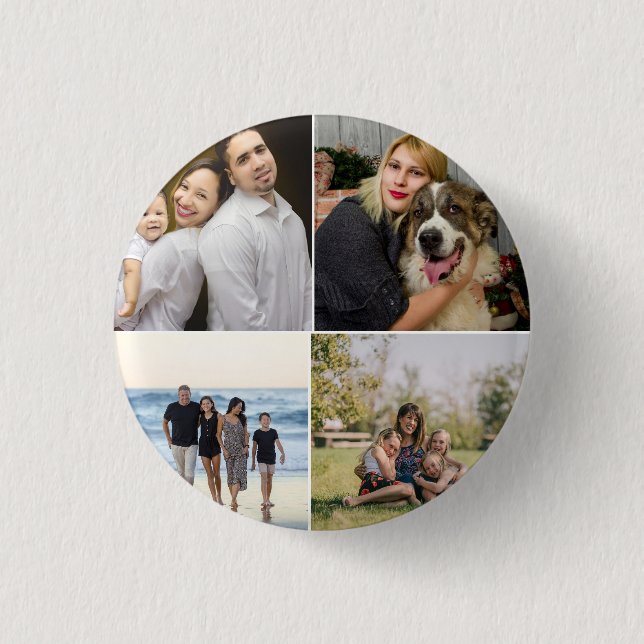 4 familjefoto Collage Anpassad Knapp (Framsida)