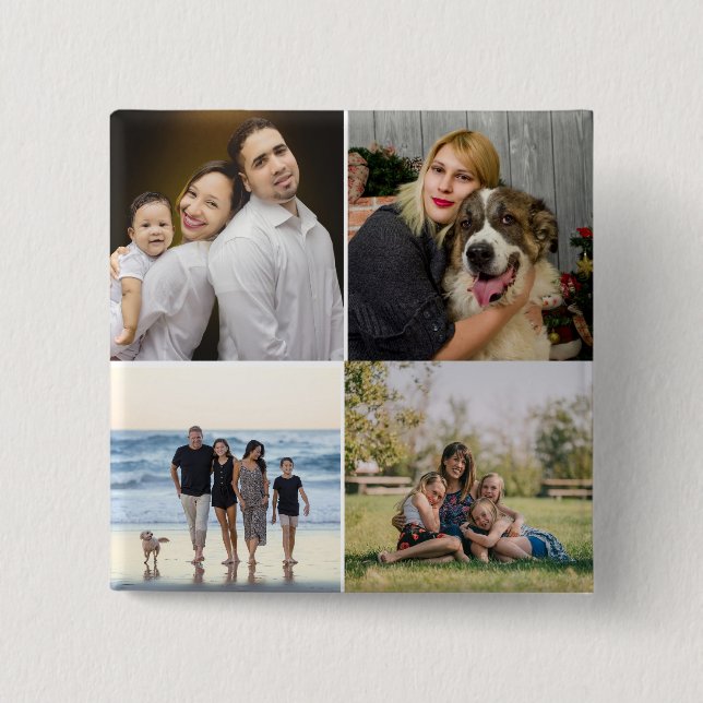 4 familjefoto Collage Anpassad Knapp (Framsida)