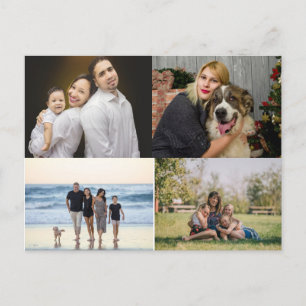 4 familjefoto Collage Anpassad Vykort