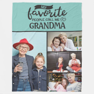 4 familjefoto collage -Mina favoritpersoner ringer Fleecefilt