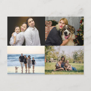 4 familjefotocollage anpassad vykort