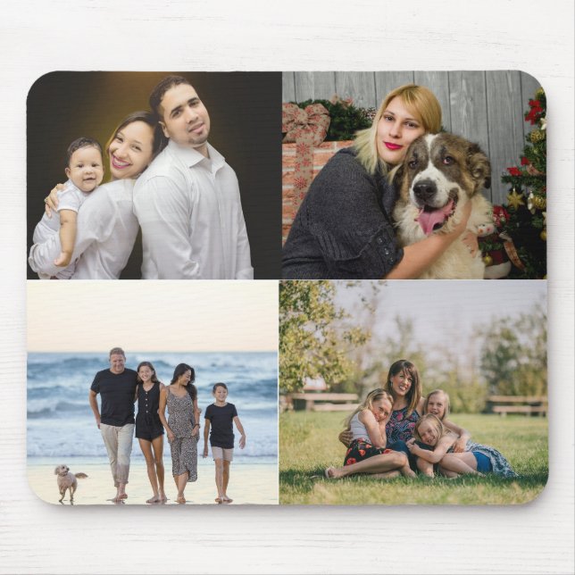 4-familjens fotokollage-Anpassningsbar Musmatta (Framsidan)