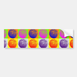 4 Färg Art Basketboll Bildekal