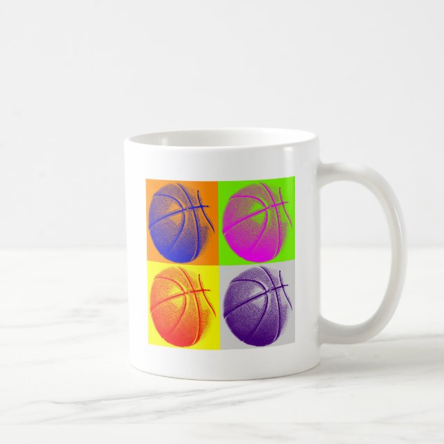 4 Färg Art Basketboll Kaffemugg (Höger)