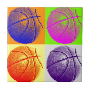 4 Färg Art Basketboll Kakelplatta
