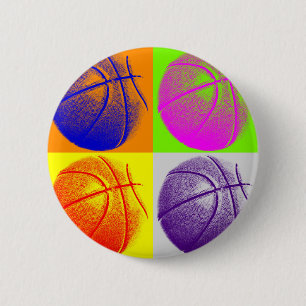 4 Färg Art Basketboll Knapp