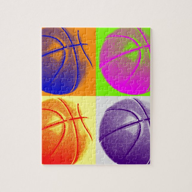4 Färg Art Basketboll Pussel (Vertikal)