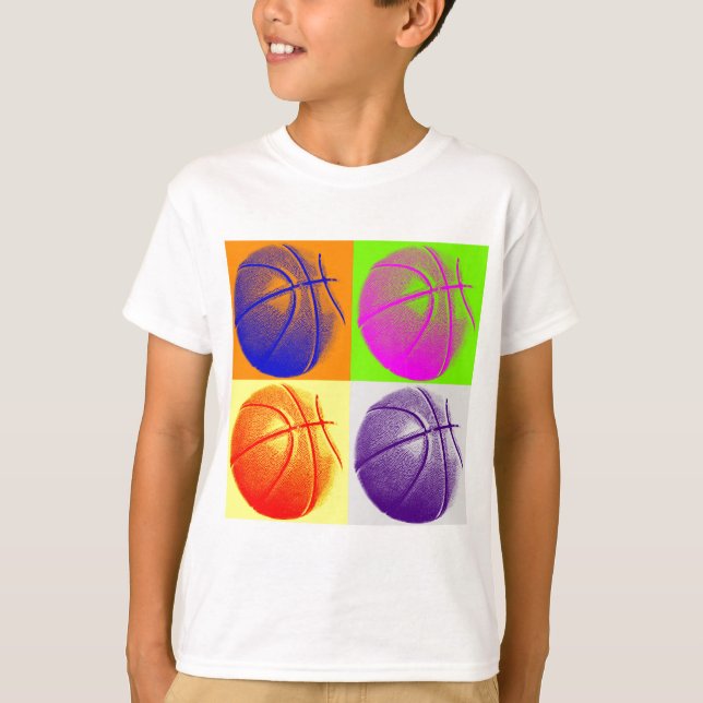4 Färg Art Basketboll T-shirt (Framsida)