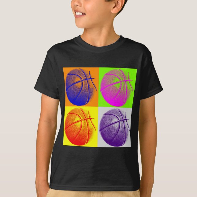 4 Färg Art Basketboll T Shirt (Framsida)