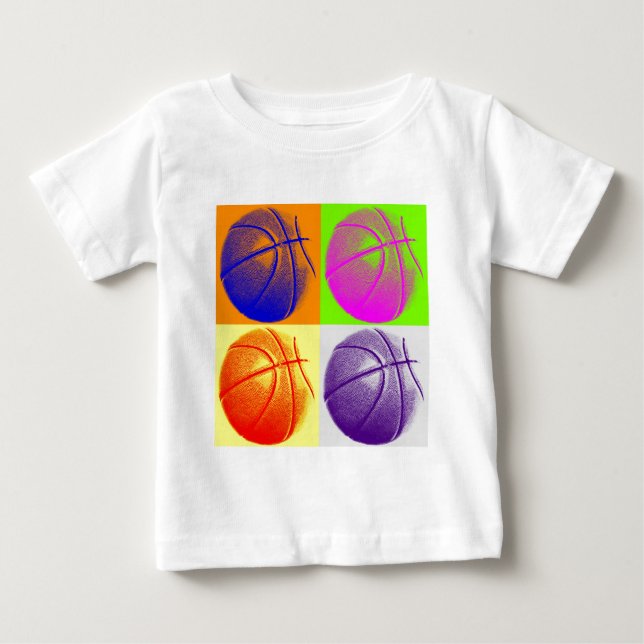 4 Färg Art Basketboll T Shirt (Framsida)