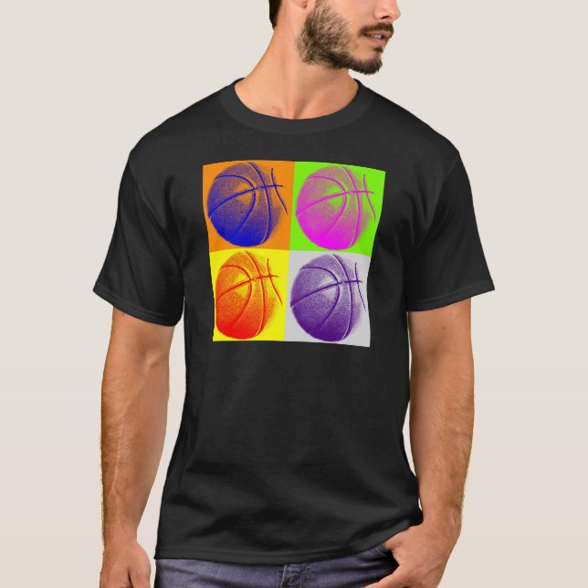 4 Färg Art Basketboll T-shirt (Framsida)
