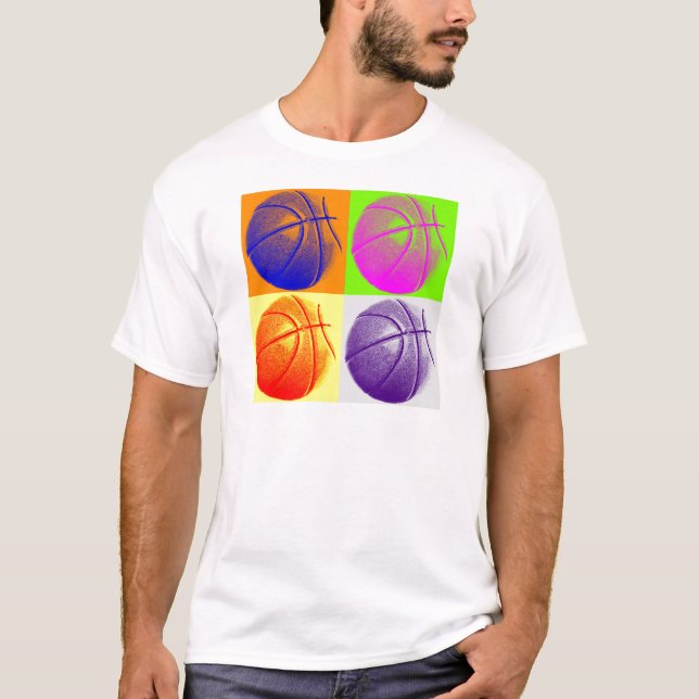 4 Färg Art Basketboll T-shirt (Framsida)