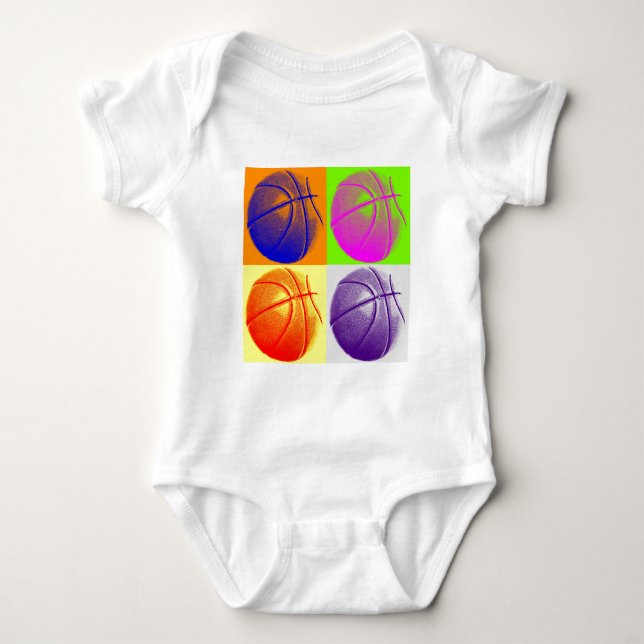 4 Färg Art Basketboll T Shirt (Framsida)