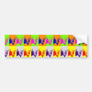 4 Färg Pop Art Buffalo Bison Bildekal