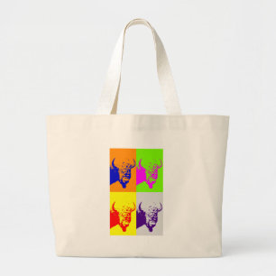4 Färg Pop Art Buffalo Bison Jumbo Tygkasse