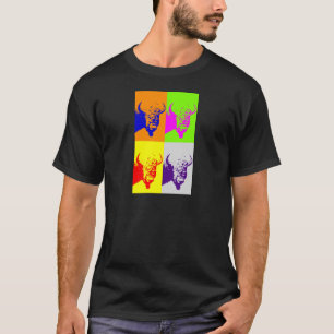 4 Färg Pop Art Buffalo Bison T Shirt