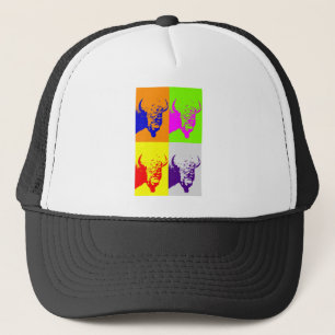 4 Färg Pop Art Buffalo Bison Truckerkeps