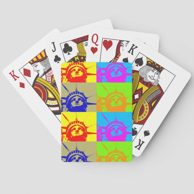 4 Färg Pop Art Dam Liberty Casinokort (Baksidan)