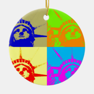 4 Färg Pop Art Dam Liberty Julgransprydnad Keramik