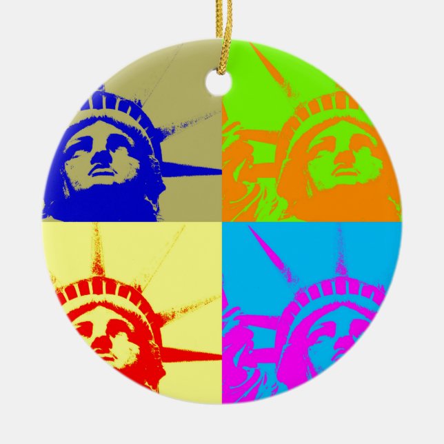 4 Färg Pop Art Dam Liberty Julgransprydnad Keramik (Framsidan)