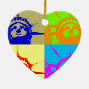 4 Färg Pop Art Dam Liberty Julgransprydnad Keramik