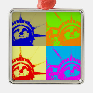 4 Färg Pop Art Dam Liberty Julgransprydnad Metall