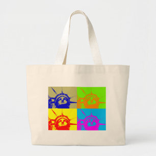 4 Färg Pop Art Dam Liberty Jumbo Tygkasse