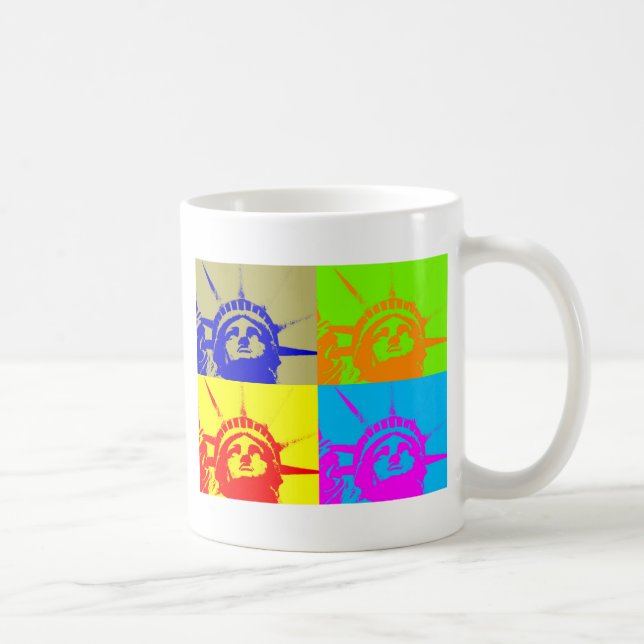 4 Färg Pop Art Dam Liberty Kaffemugg (Höger)