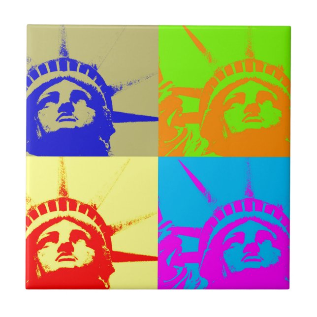 4 Färg Pop Art Dam Liberty Kakelplatta (Framsidan)
