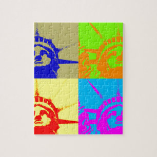 4 Färg Pop Art Dam Liberty Pussel