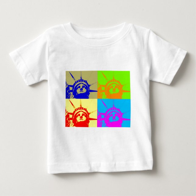 4 Färg Pop Art Dam Liberty Tee (Framsida)