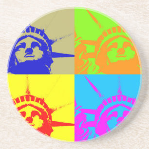 4 Färg Pop Art Dam Liberty Underlägg Sandsten