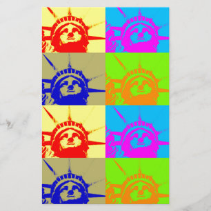 4 Färgs Pop Art Damfrihet Brevpapper