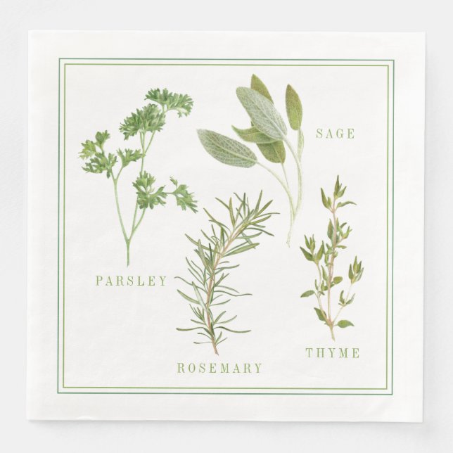 4 FÄRSKA ÖRTER Pappra blöjor, standardmatning Pappersservett (Framsida)