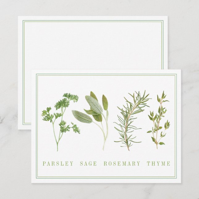 4 Färska örter vykort (Fram/baksida)