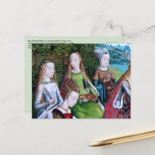 4 Female Saints in a Garden (uppgift; M 070) Vykort