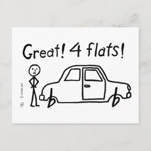 4 Flattor Vykort