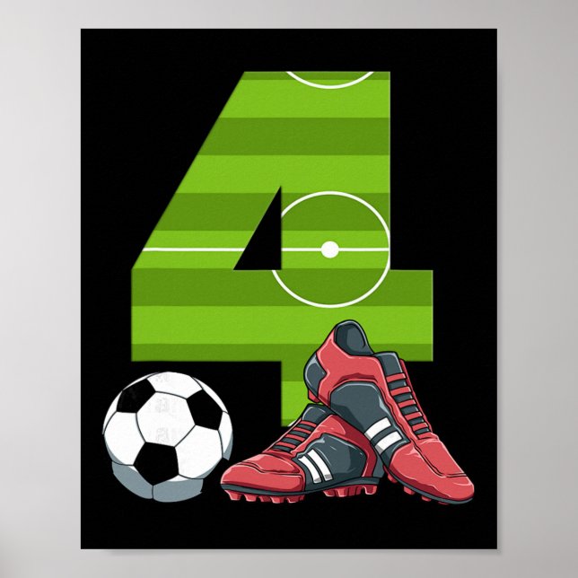 4 Födelsedagsfotboll Första födelsedagsfotboll Kid Poster (Framsidan)