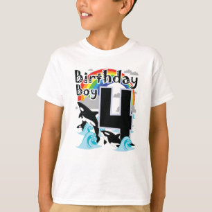 4 födelsedagspojke och Killer Whale som Party-dr T Shirt