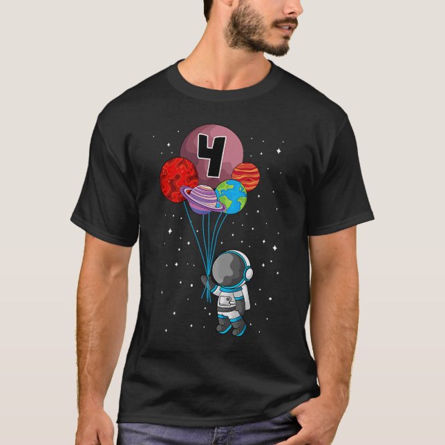 4 Förvaringsplan Astronaut Bday Ro T Shirt (Framsida)