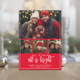 4 Foto - allt är Lugn BrightStor Red jul Julkort