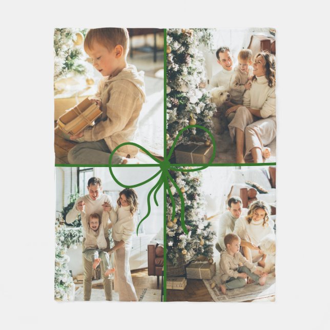 4 Foto Band Slinga Wrap Jul Familj Fleecefilt (Framsidan)