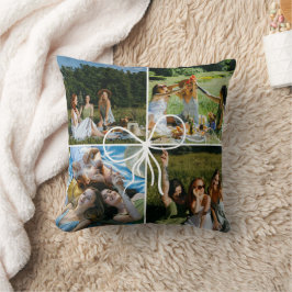4 Foto Bow Wrap Julpresent Bästa Vänner Kudde
