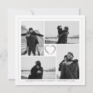 4 Foto Collage Bröllopsjubileum Namn & Datum Meddelande