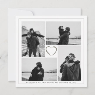 4 Foto Collage Bröllopsjubileum Namn & Datum Meddelande