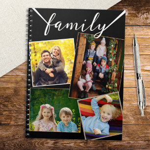 4 Foto Collage Familjebilder Anpassade Anteckningsbok