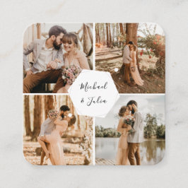 4 Foto Collage Fotografering Bröllop RSVP QR-kod   Tilläggskort