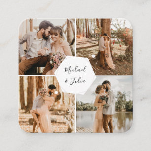 4 Foto Collage Fotografering Bröllop RSVP QR-kod Tilläggskort