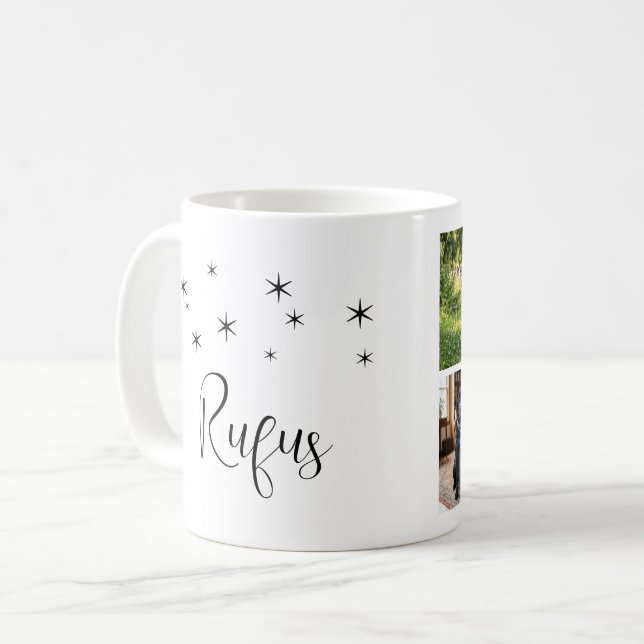 4 Foto Collage och Text Anpassningsbar Mall Kaffemugg (Framsida vänster)